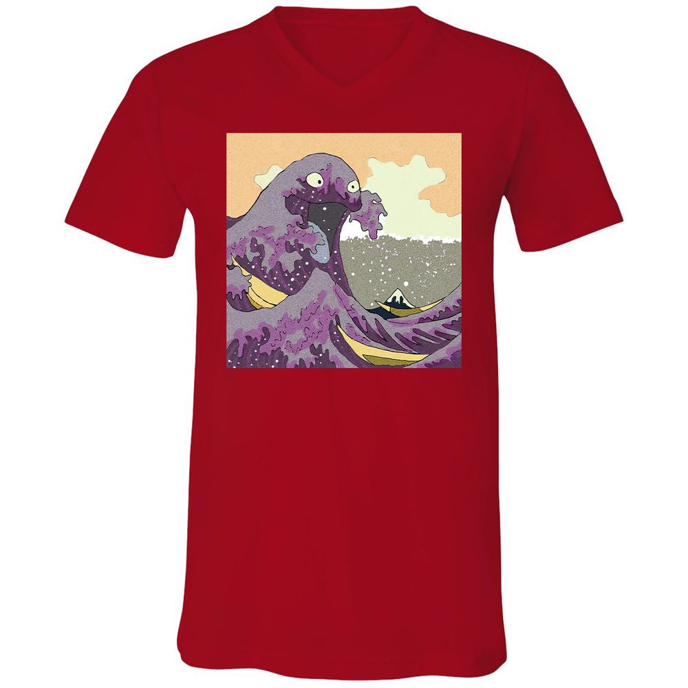 Unisex V-Neck T-Shirt - 9ERJ51Z8 - Red - 3