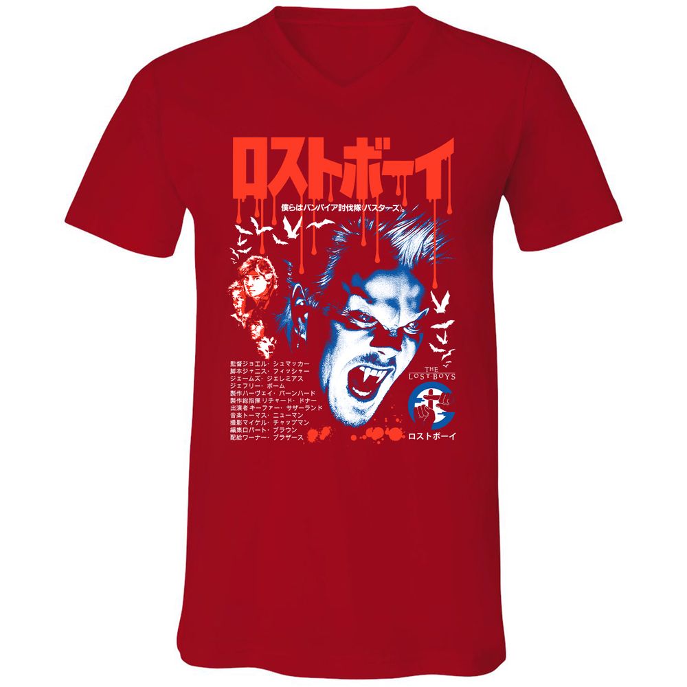 Unisex V-Neck T-Shirt - BYF9K245 - Red - 3