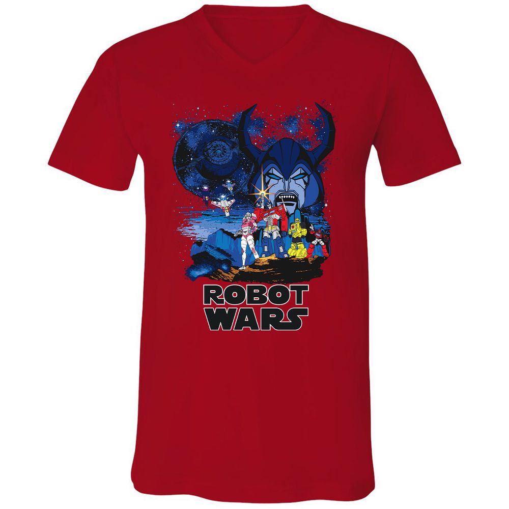 Unisex V-Neck T-Shirt - J4VTJHXN - Red - 3