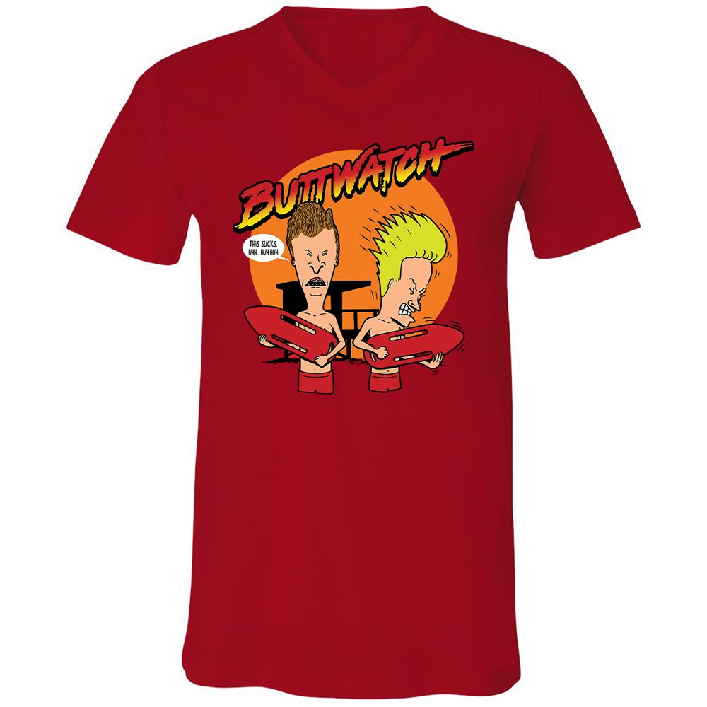 Unisex V-Neck T-Shirt - MZ2D34U5 - Red - 3