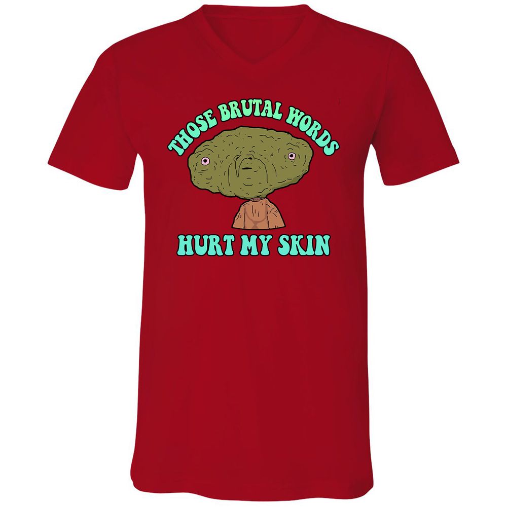 Unisex V-Neck T-Shirt - 7T91GTE2 - Red - 3