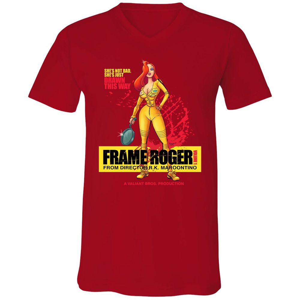 Unisex V-Neck T-Shirt - VSM39GR3 - Red - 3