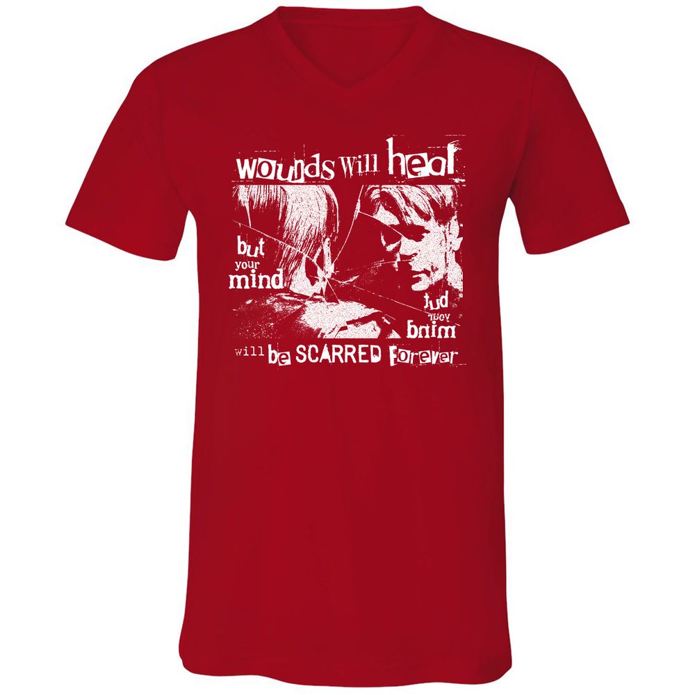 Unisex V-Neck T-Shirt - 2ERQLHBK - Red - 3