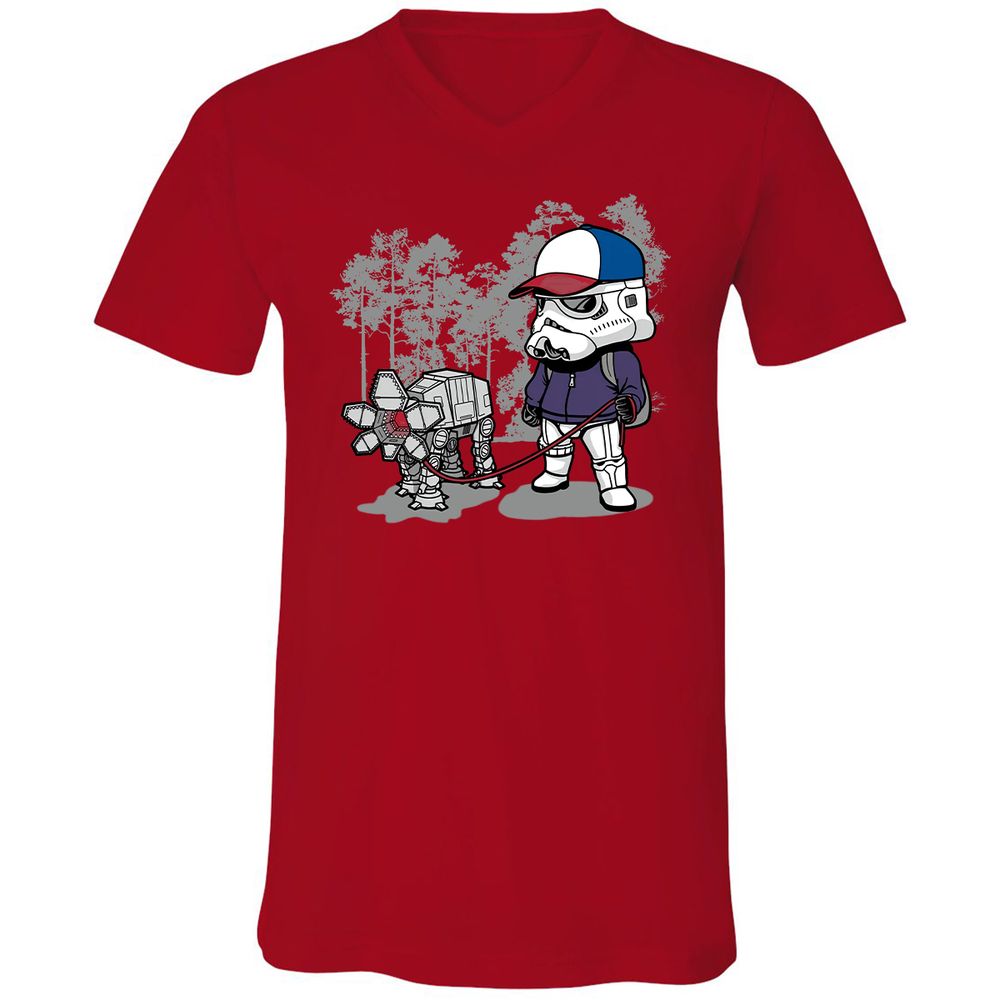 Unisex V-Neck T-Shirt - F8YZJFAJ - Red - 3