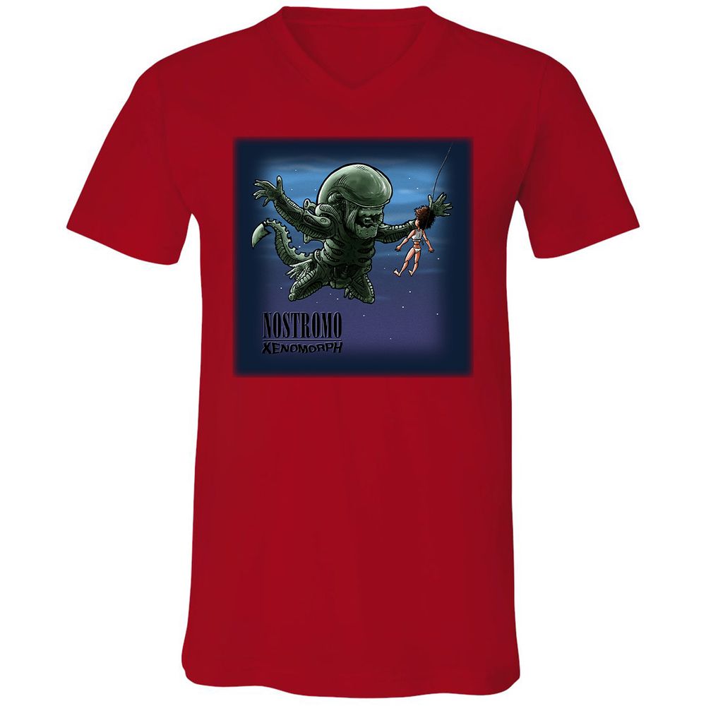 Unisex V-Neck T-Shirt - WS1LWZXY - Red - 3
