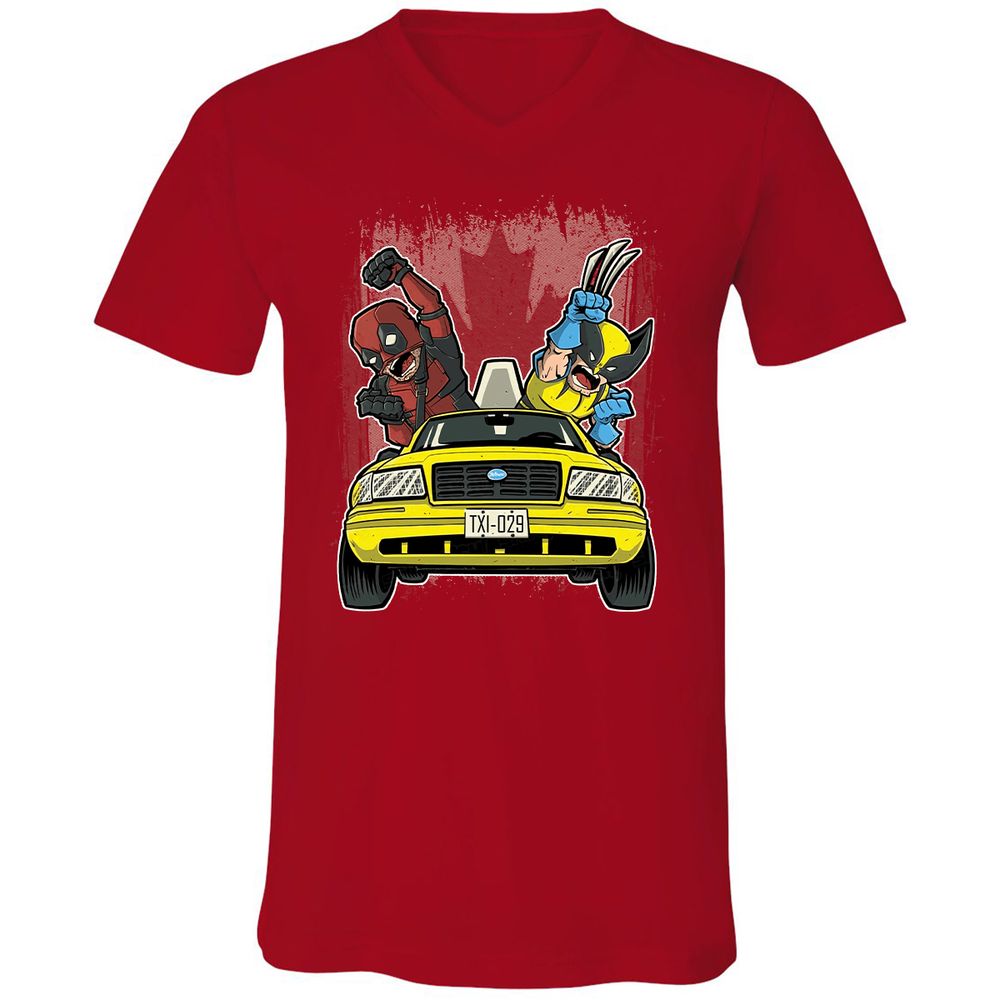 Unisex V-Neck T-Shirt - 2KNUGF3Q - Red - 3