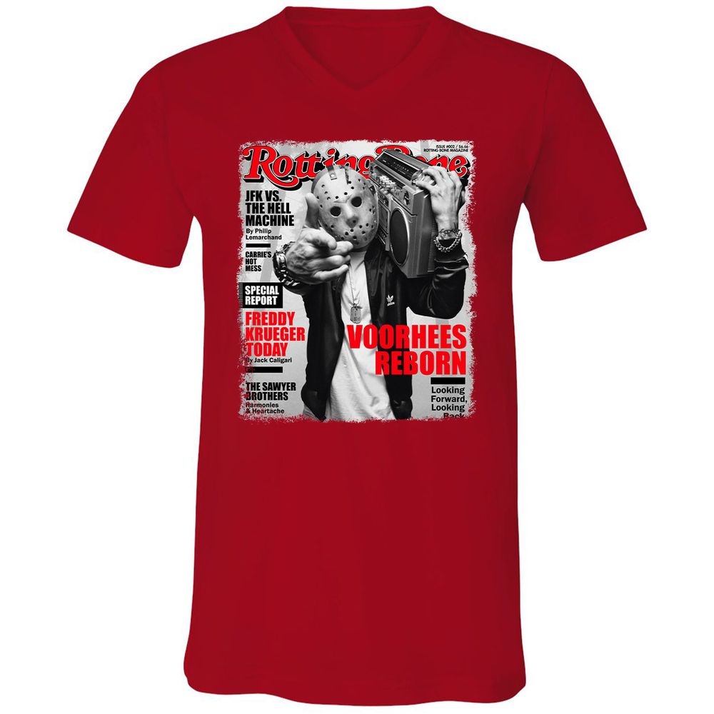 Unisex V-Neck T-Shirt - PP342Y1J - Red - 3