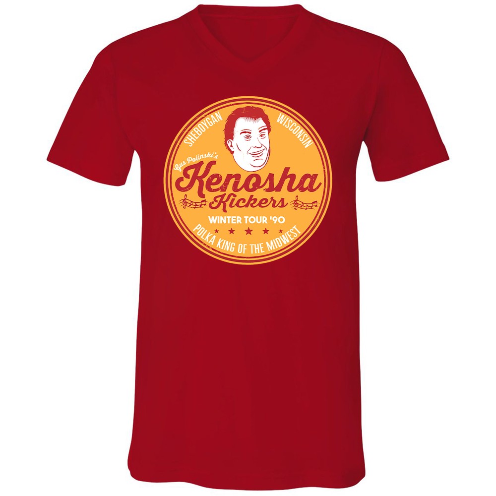 Unisex V-Neck T-Shirt - 7LBLD2CJ - Red - 3