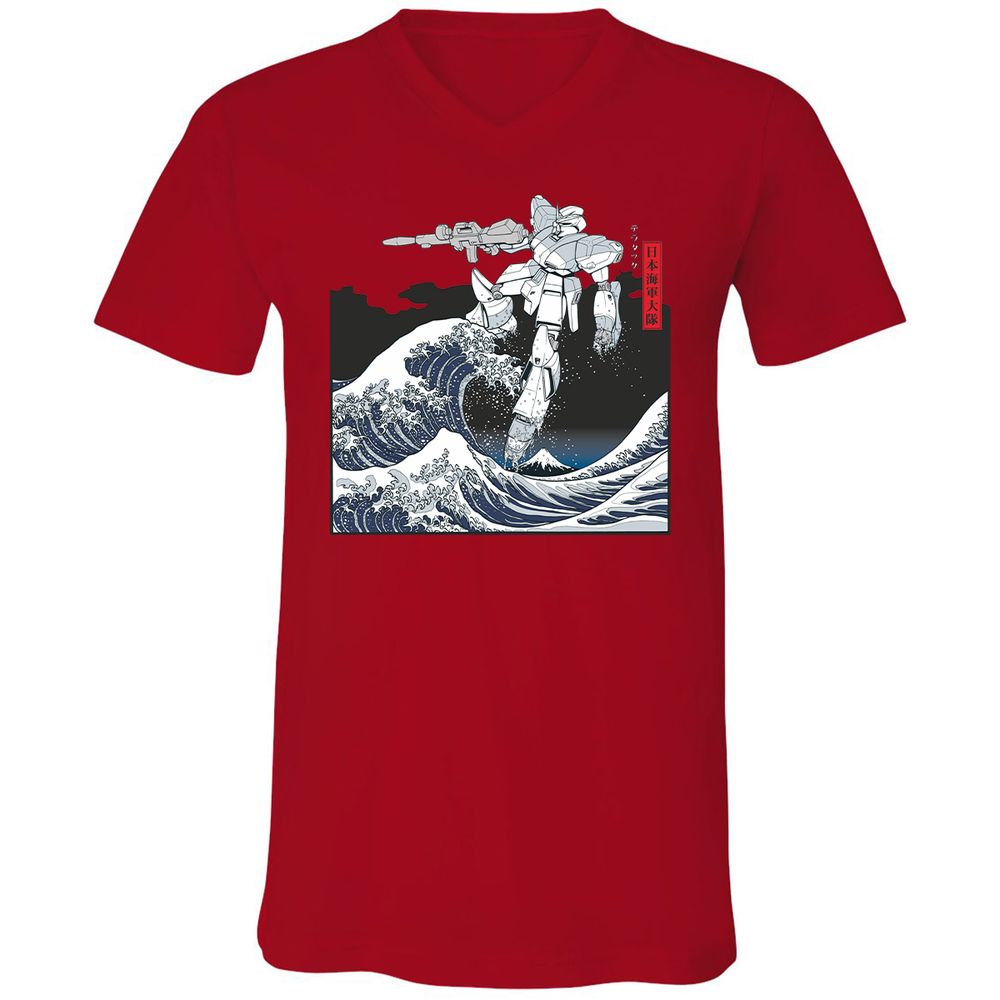 Unisex V-Neck T-Shirt - QGP94BTU - Red - 3