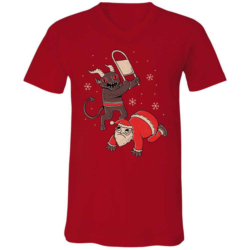 Unisex V-Neck T-Shirt - BXFVMWWF - Red - 3