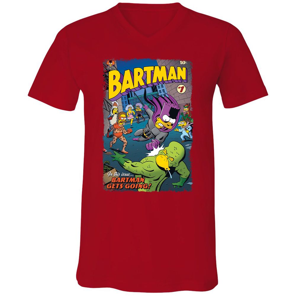 Unisex V-Neck T-Shirt - TBCQZPBR - Red - 3
