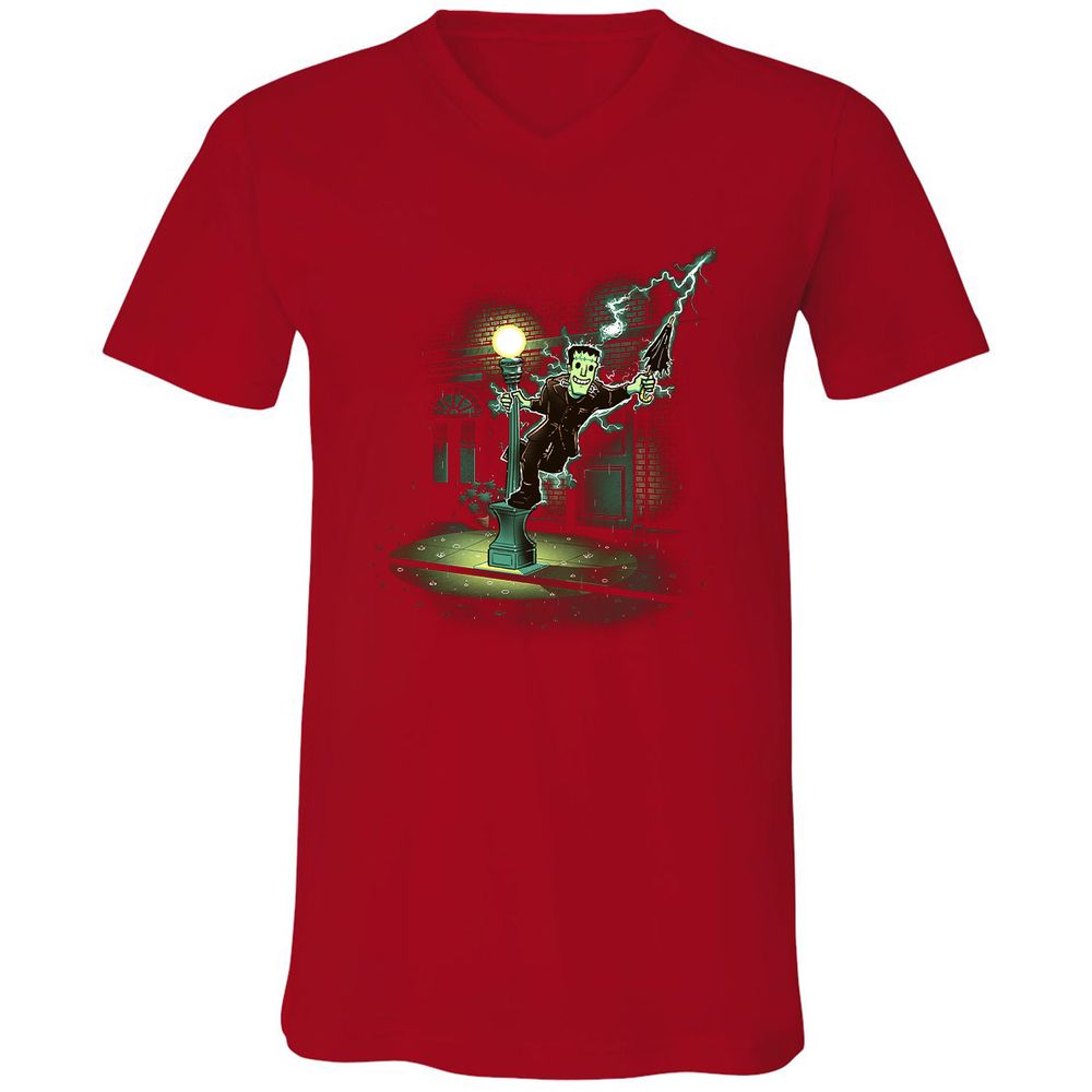 Unisex V-Neck T-Shirt - A8G7CLDX - Red - 3