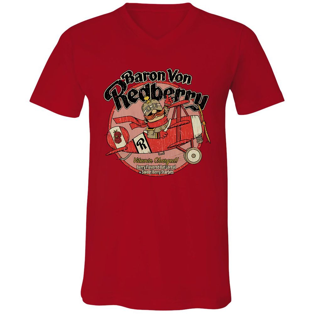 Unisex V-Neck T-Shirt - 1DW7PL7D - Red - 3