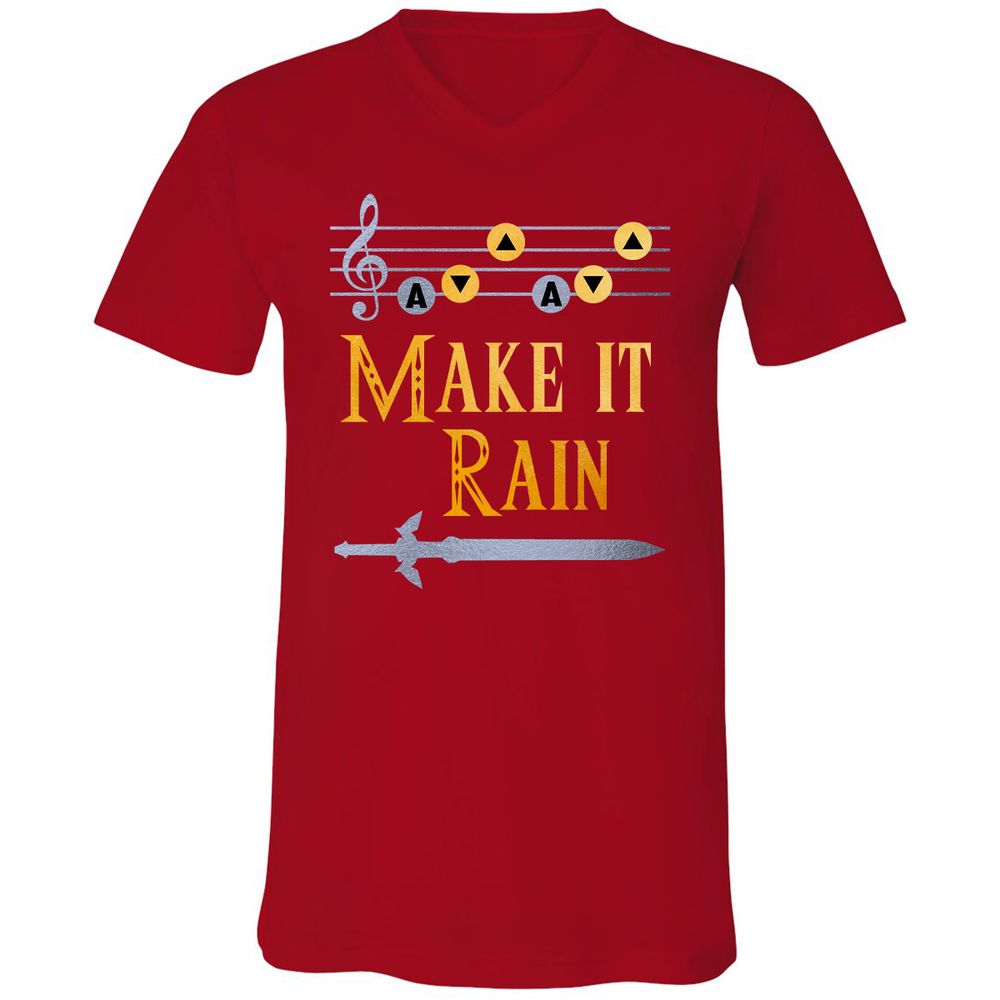 Unisex V-Neck T-Shirt - GUAAW99B - Red - 3