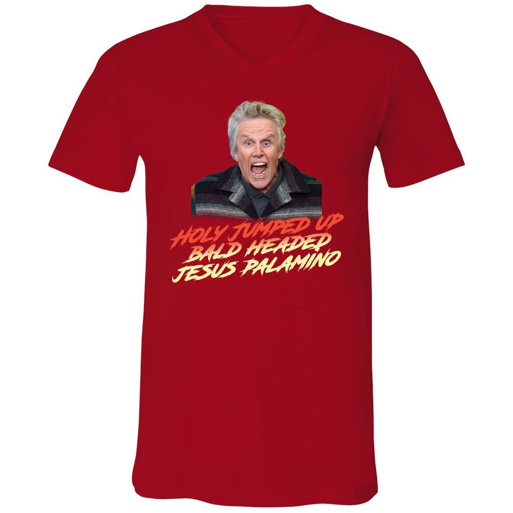 Unisex V-Neck T-Shirt - 3GGQ9XY5 - Red - 3