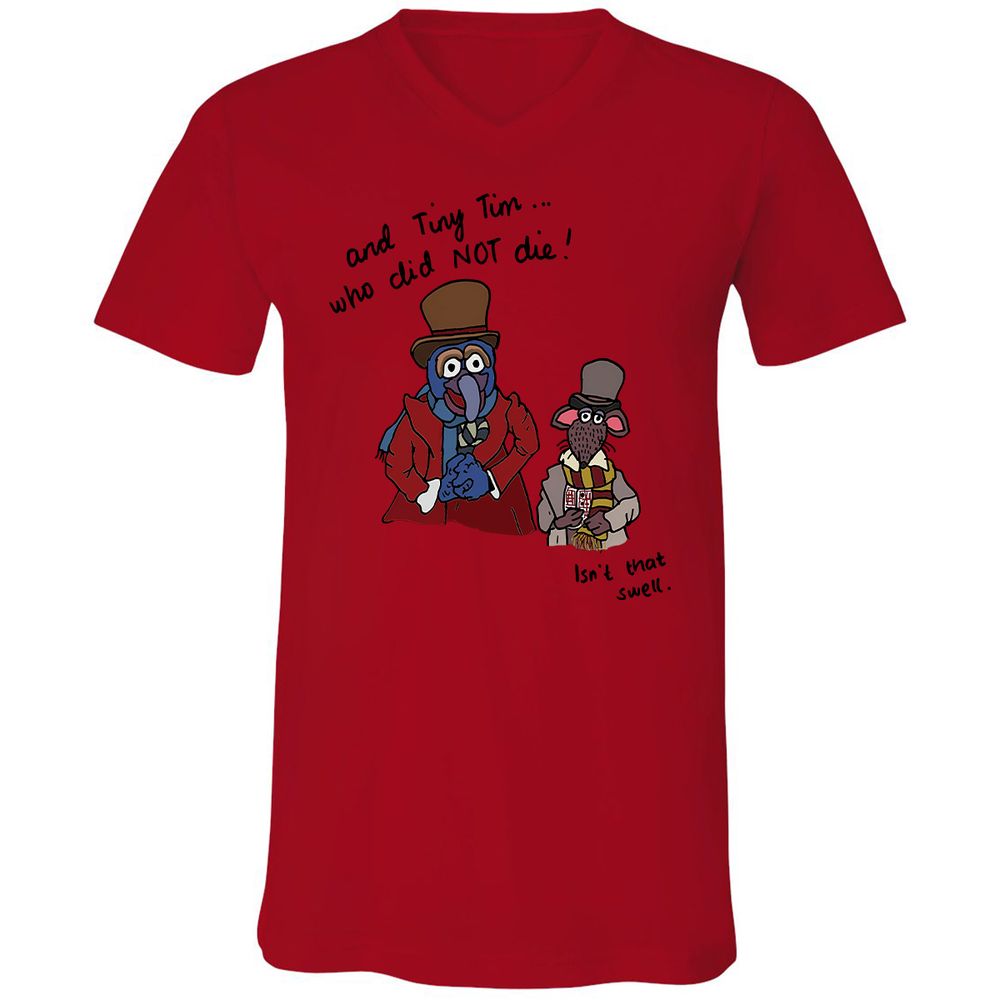 Unisex V-Neck T-Shirt - TE8GW164 - Red - 3