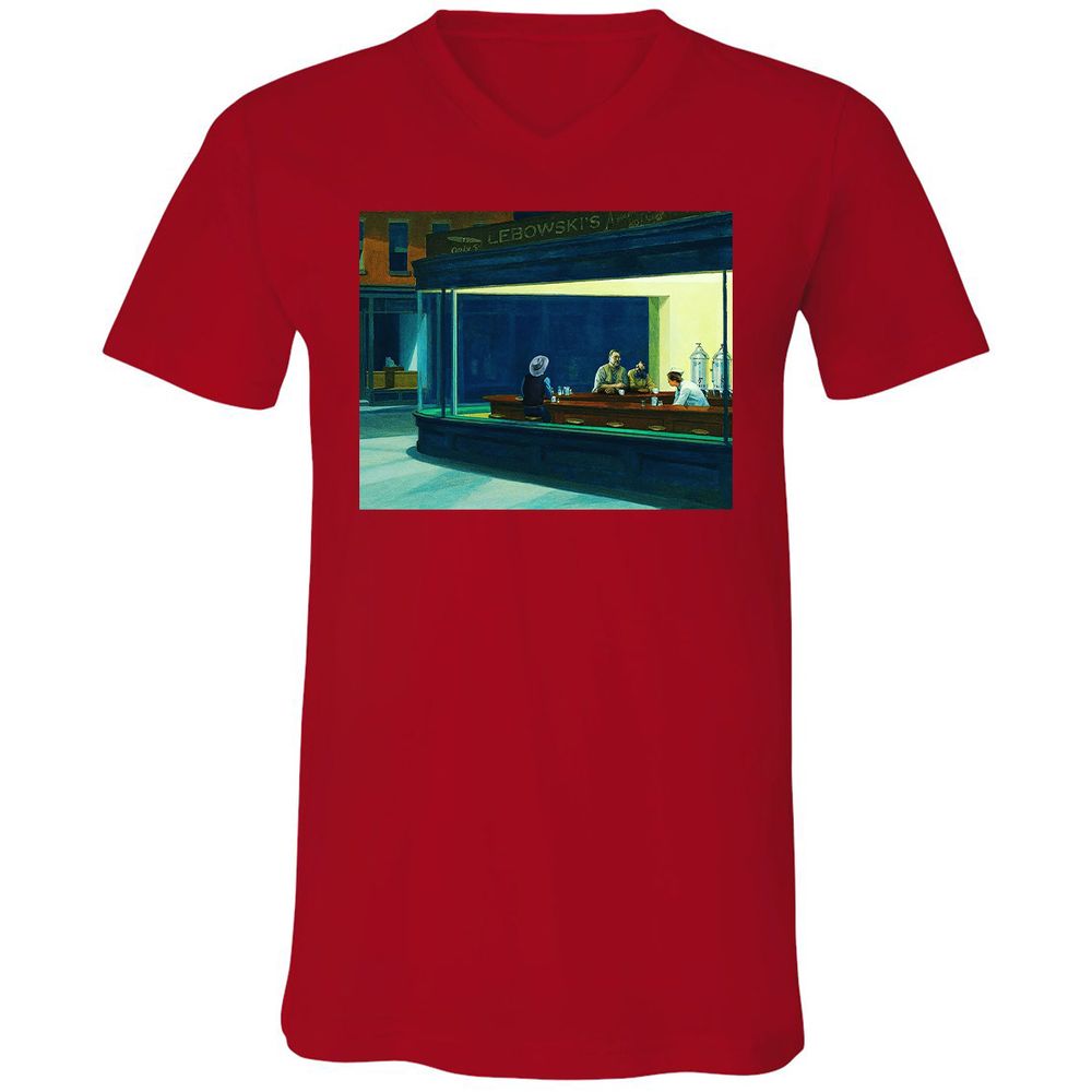 Unisex V-Neck T-Shirt - H44PJC6B - Red - 3