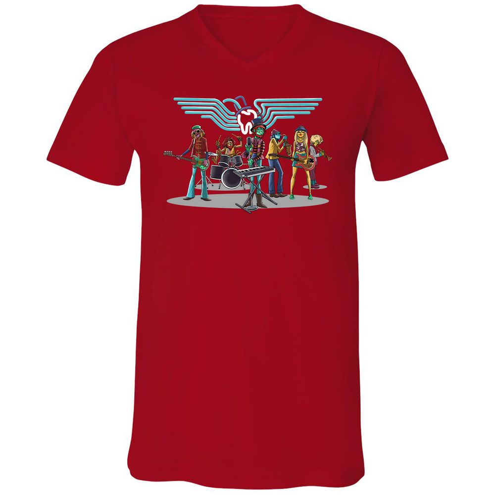 Unisex V-Neck T-Shirt - YMANJLA4 - Red - 3