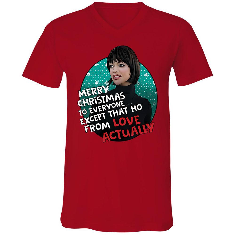 Unisex V-Neck T-Shirt - JBU8YF6Z - Red - 3