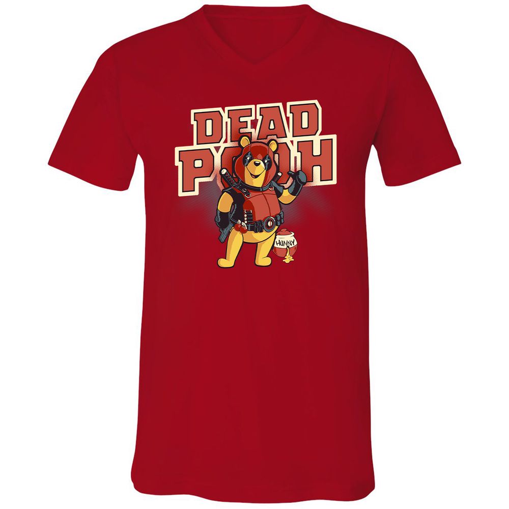 Unisex V-Neck T-Shirt - P6Q373CJ - Red - 3