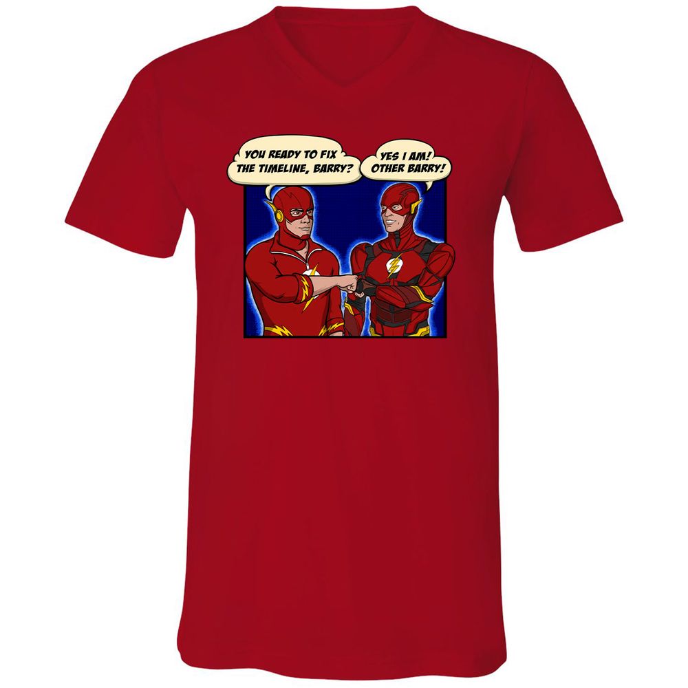 Unisex V-Neck T-Shirt - KBZ7WVSW - Red - 3