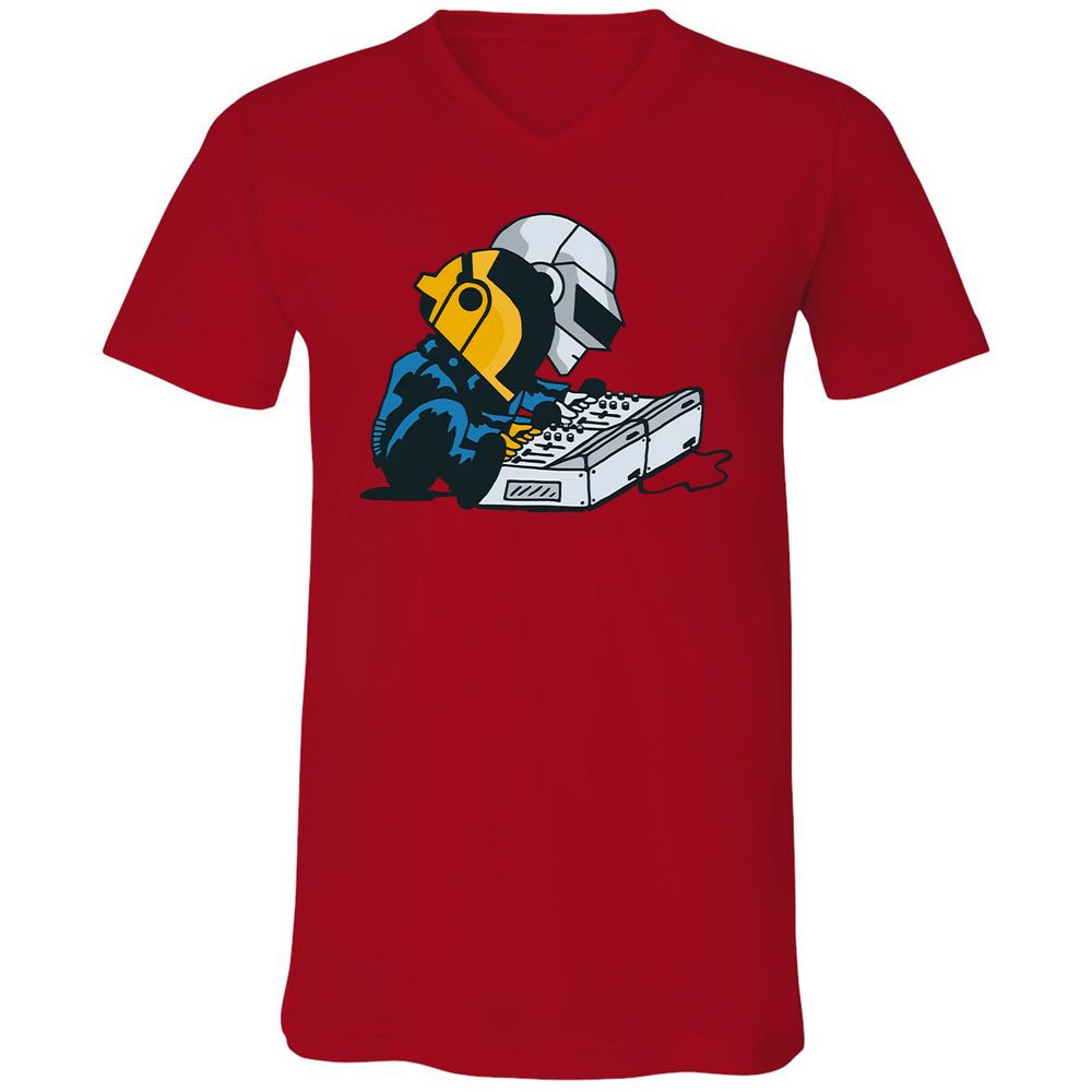 Unisex V-Neck T-Shirt - K37S9GT4 - Red - 3