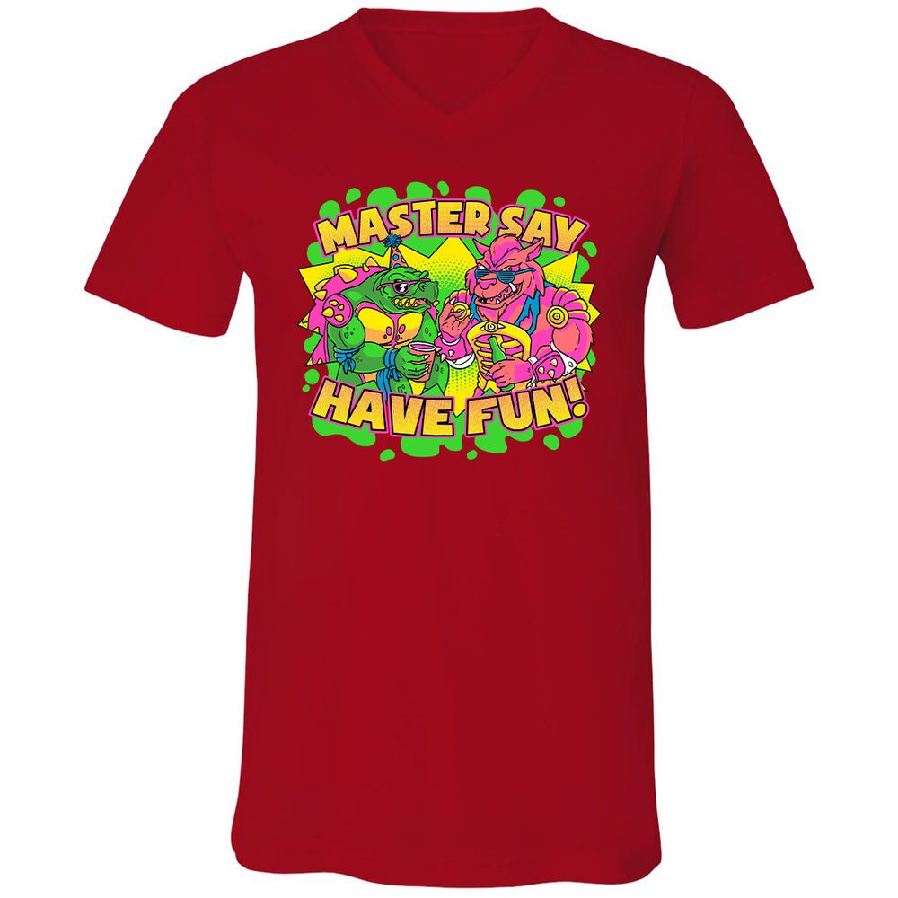 Unisex V-Neck T-Shirt - WFLQ25H5 - Red - 3