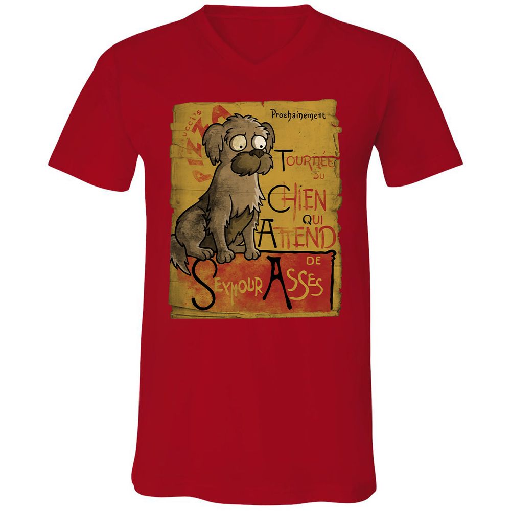 Unisex V-Neck T-Shirt - YT6HGPJB - Red - 3