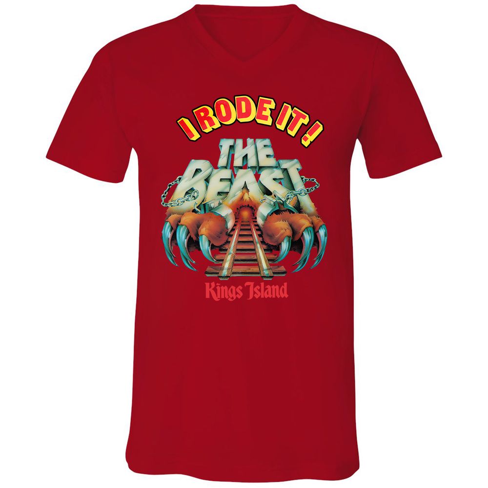 Unisex V-Neck T-Shirt - MYSFGKZG - Red - 3