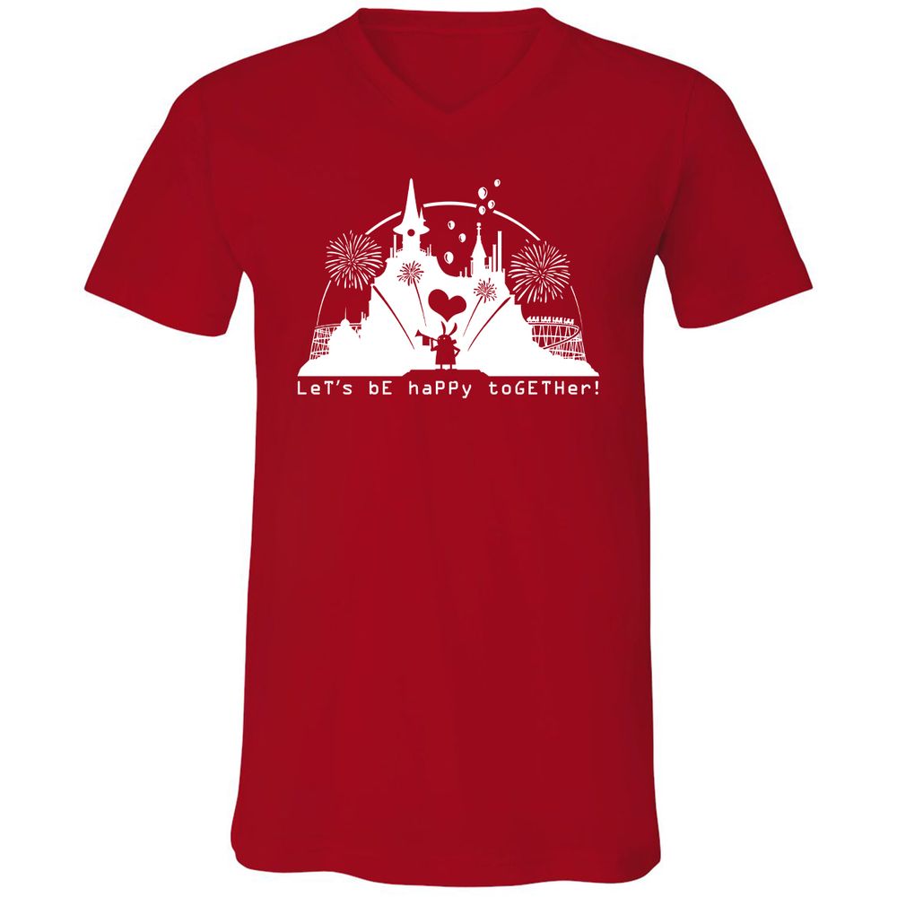 Unisex V-Neck T-Shirt - LAQ3359G - Red - 3