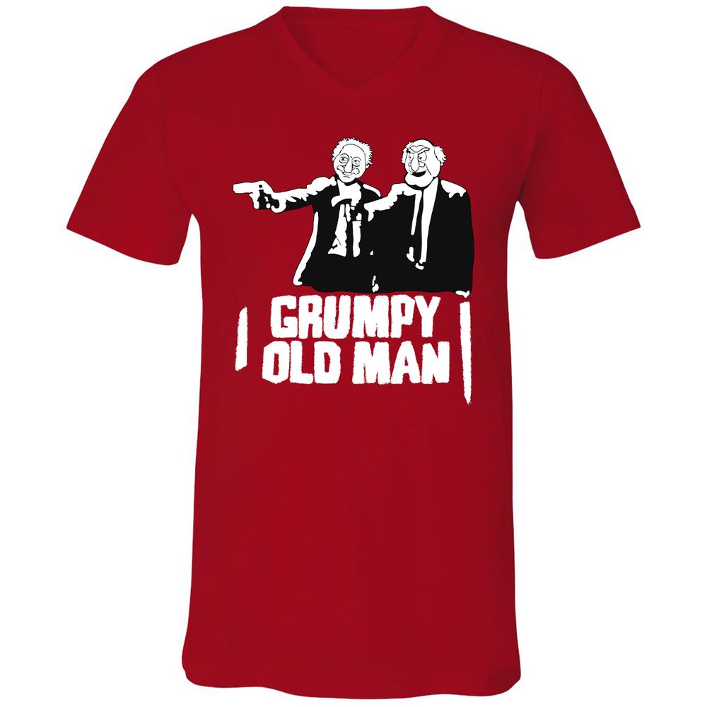 Unisex V-Neck T-Shirt - JQ1H69BQ - Red - 3
