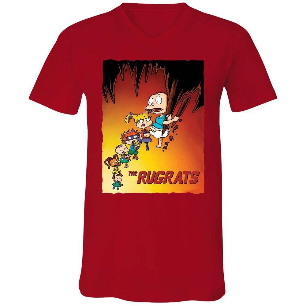 Unisex V-Neck T-Shirt - 7DX1RQSQ - Red - 3