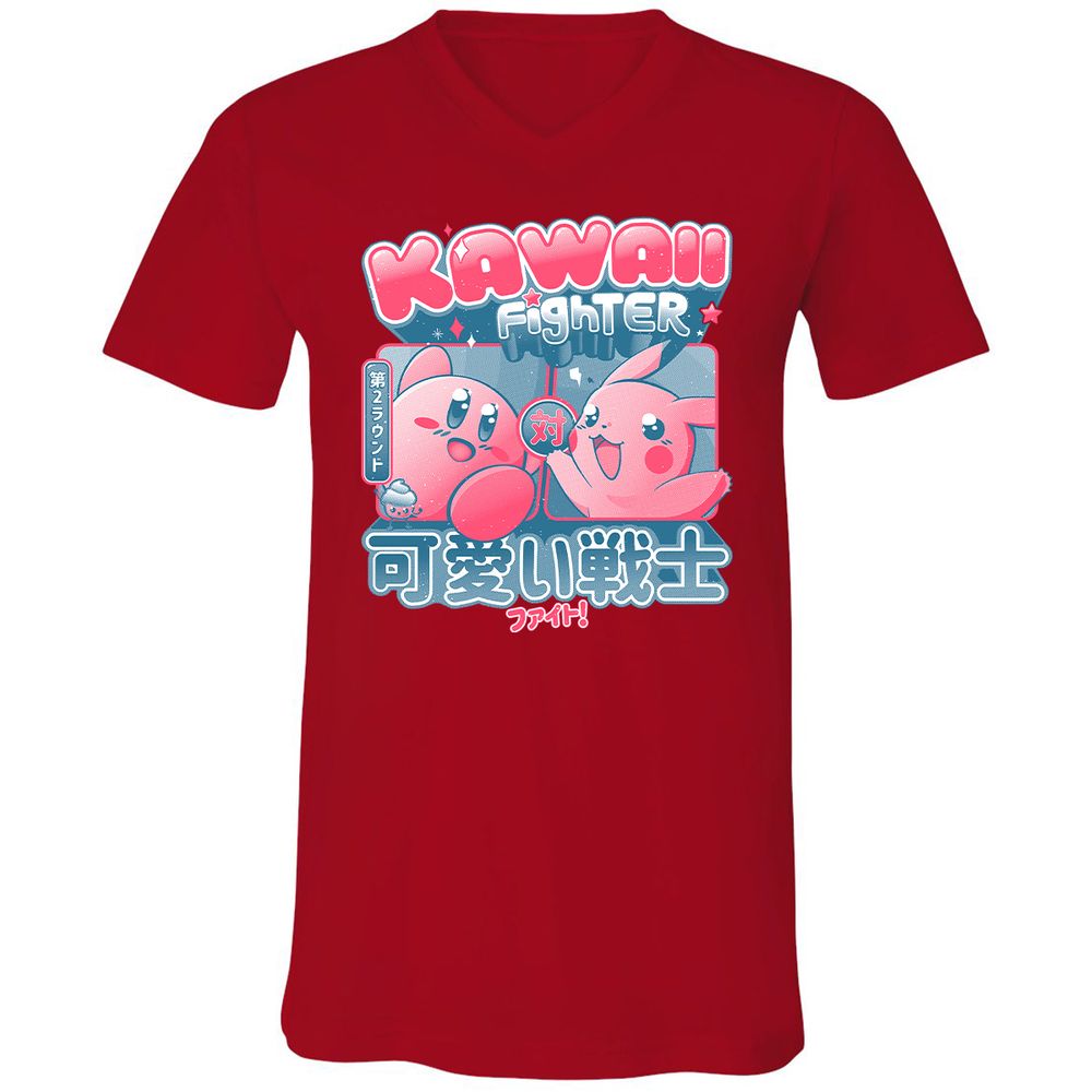 Unisex V-Neck T-Shirt - RQC5S1DS - Red - 3