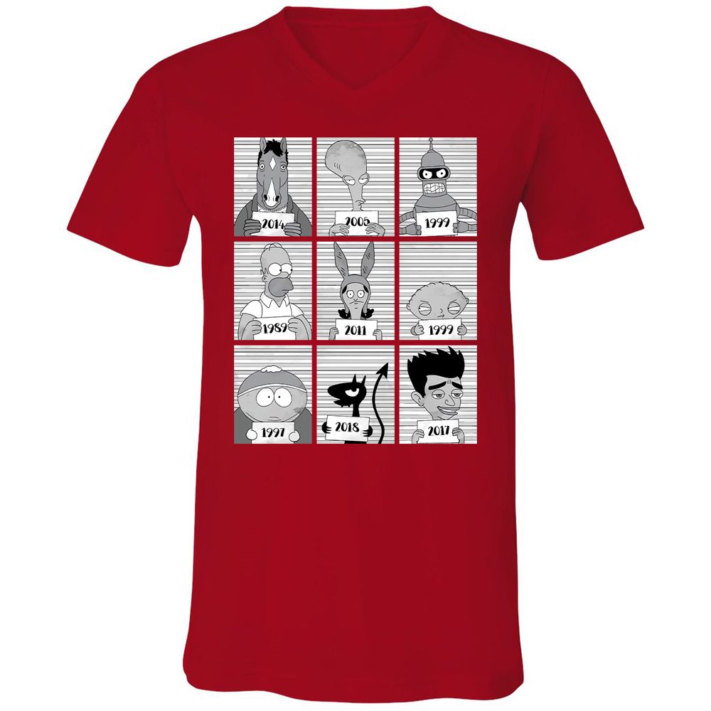 Unisex V-Neck T-Shirt - 1KDQWHJY - Red - 3