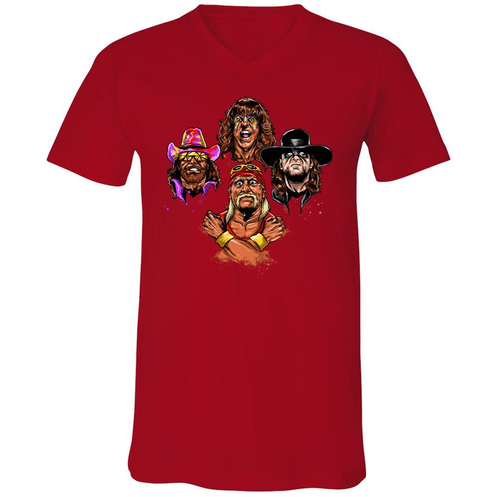 Unisex V-Neck T-Shirt - USCRWS78 - Red - 3