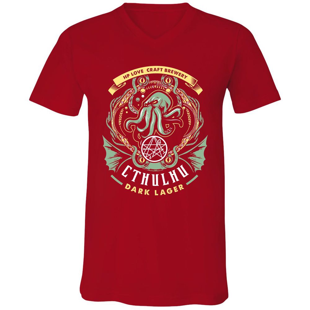 Unisex V-Neck T-Shirt - WTNN8CLH - Red - 3