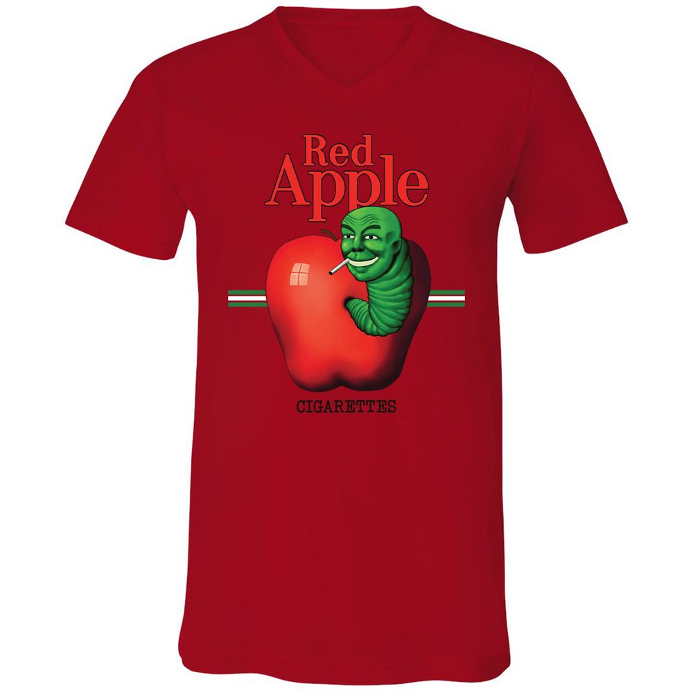 Unisex V-Neck T-Shirt - H1GKJLPJ - Red - 3