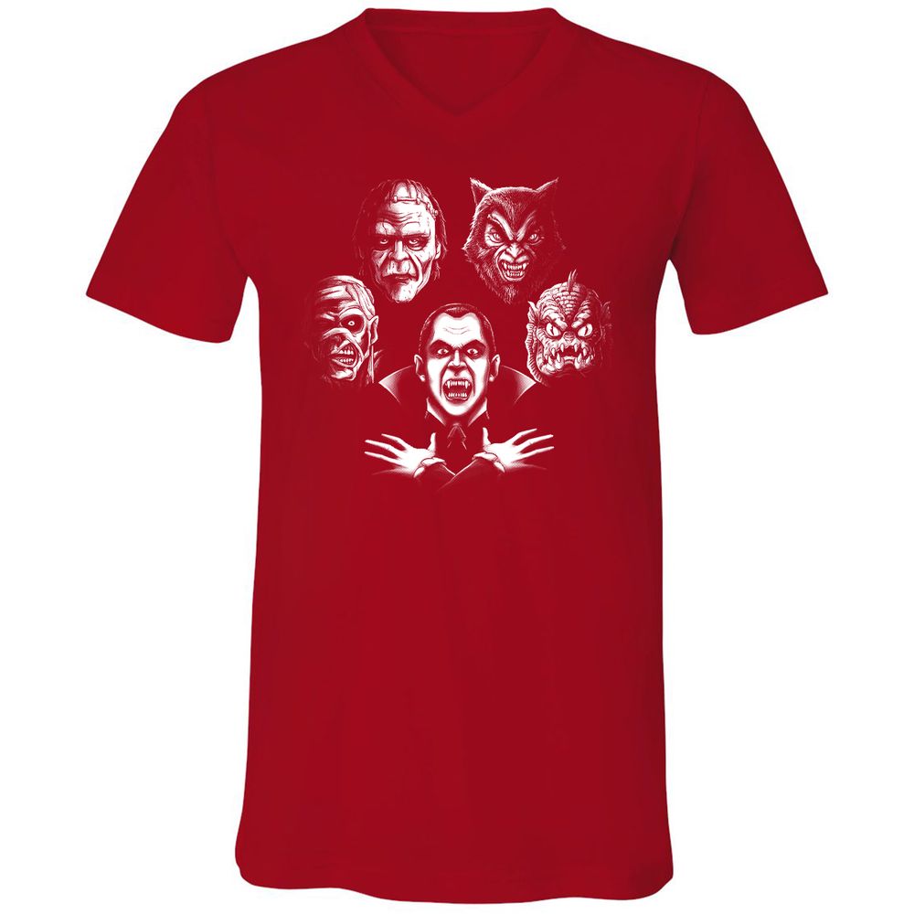 Unisex V-Neck T-Shirt - ZGGTQL7Q - Red - 3