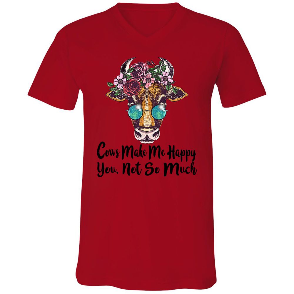 Unisex V-Neck T-Shirt - EK5NPE4F - Red - 3
