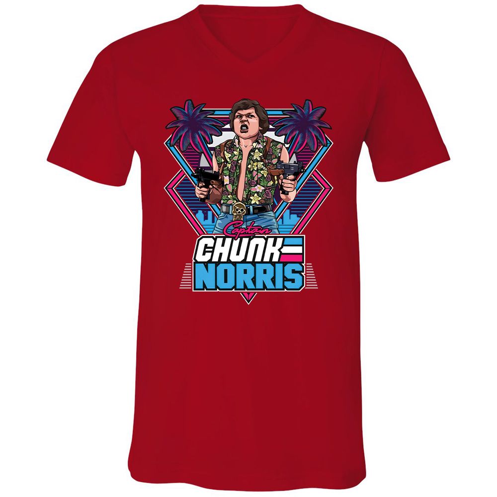 Unisex V-Neck T-Shirt - GECEBCEC - Red - 3