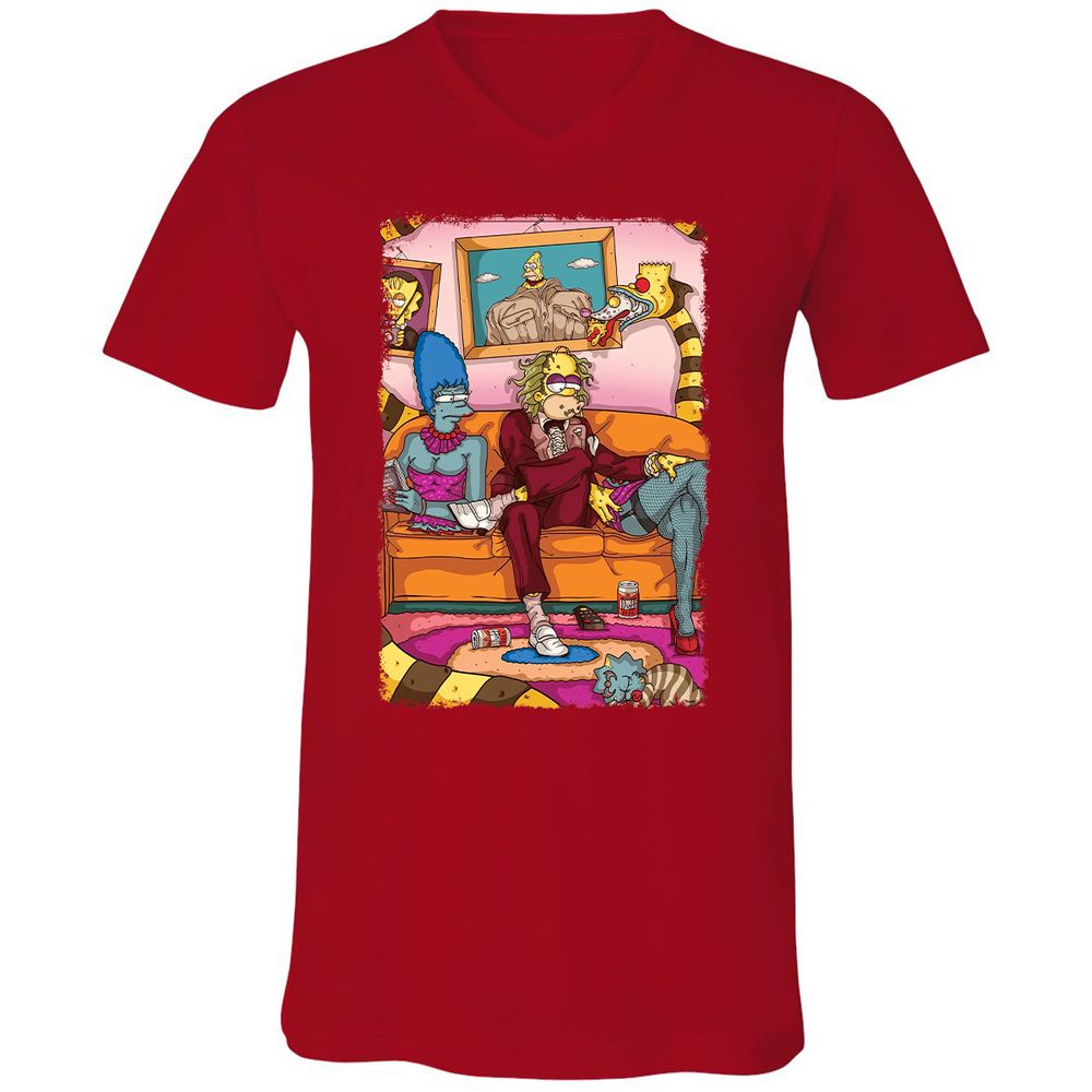 Unisex V-Neck T-Shirt - V9SHEAN2 - Red - 3
