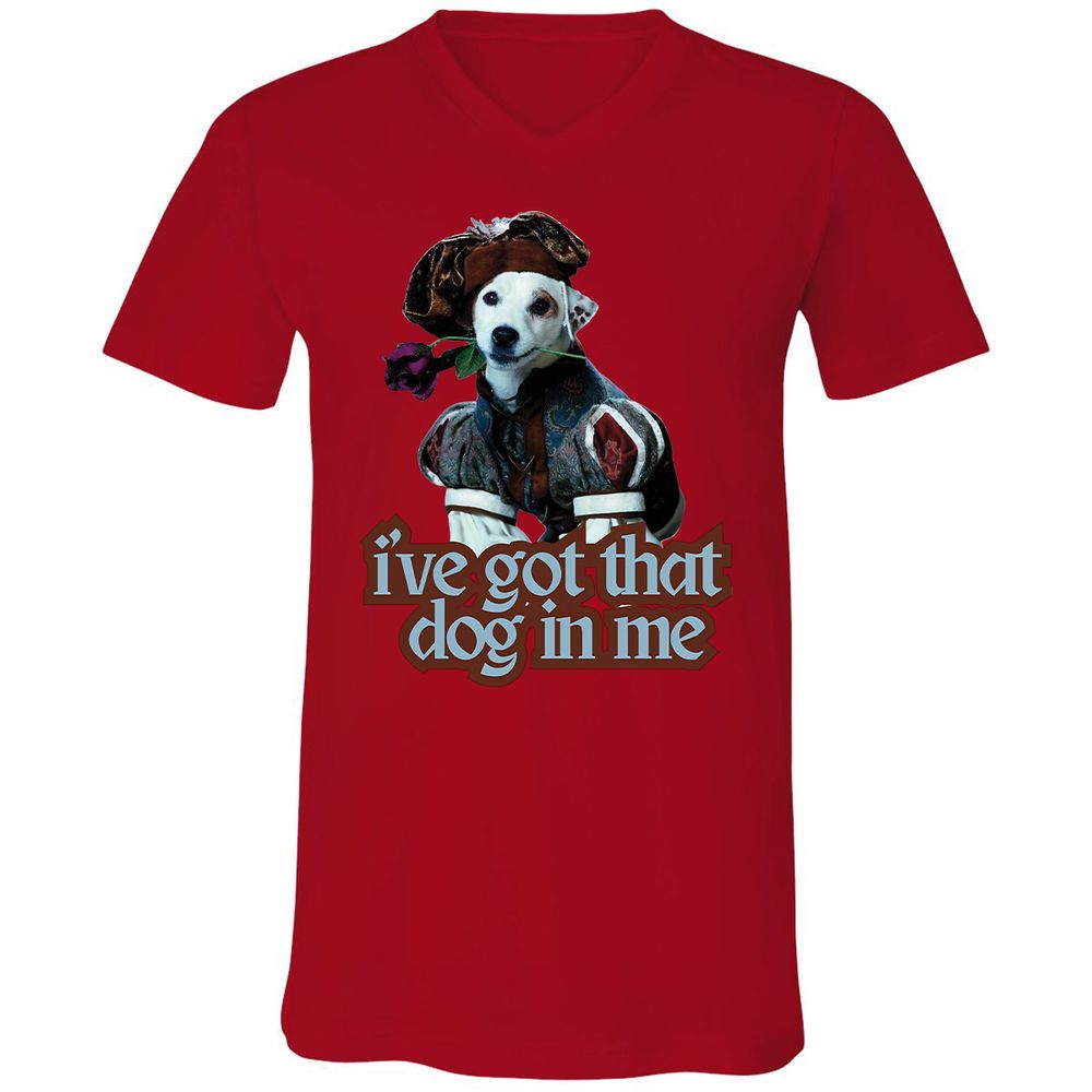 Unisex V-Neck T-Shirt - YV8R6QRA - Red - 3
