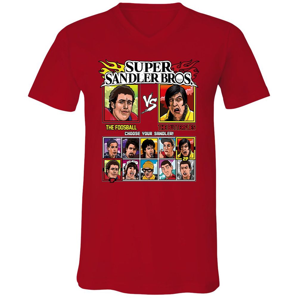 Unisex V-Neck T-Shirt - QDW3T4DG - Red - 3