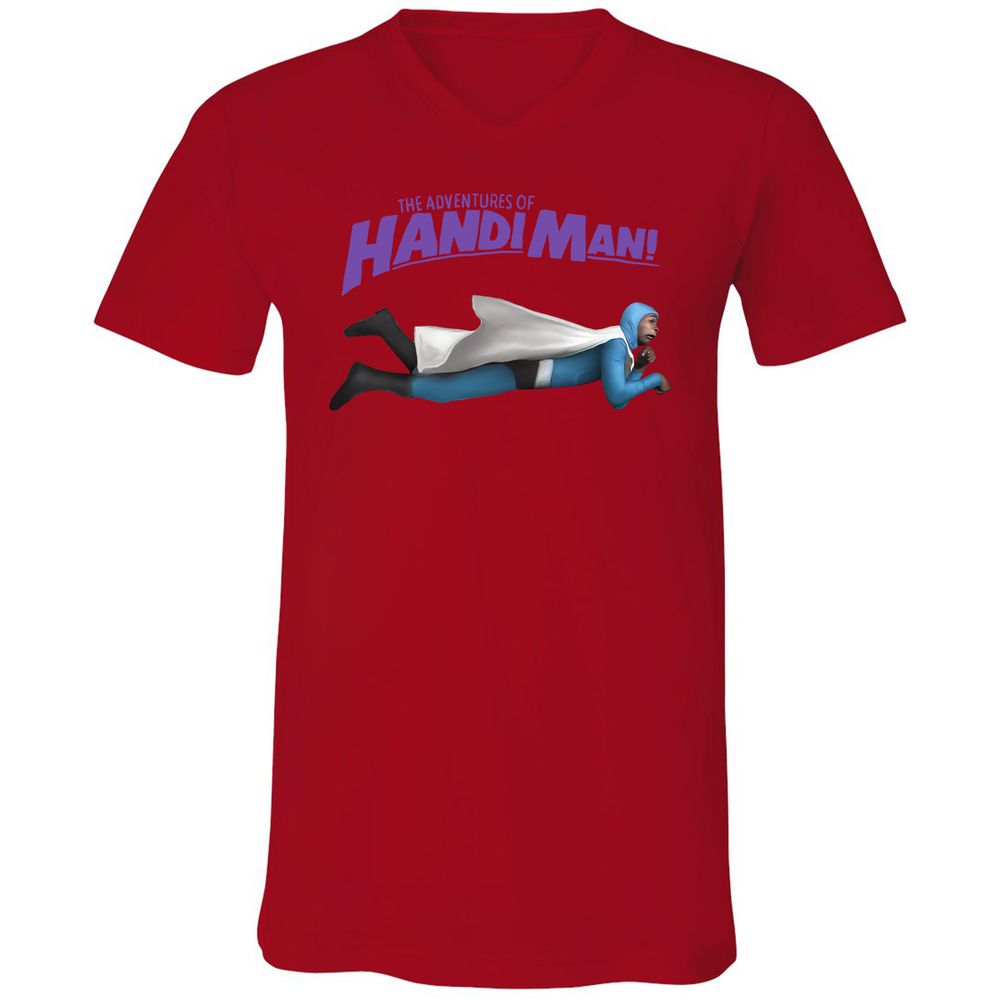 Unisex V-Neck T-Shirt - 6UEEKG3V - Red - 3