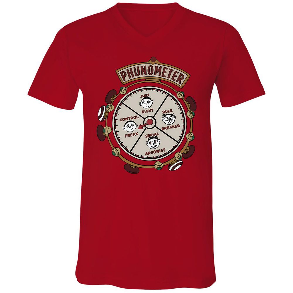 Unisex V-Neck T-Shirt - Q6VCS1Z4 - Red - 3
