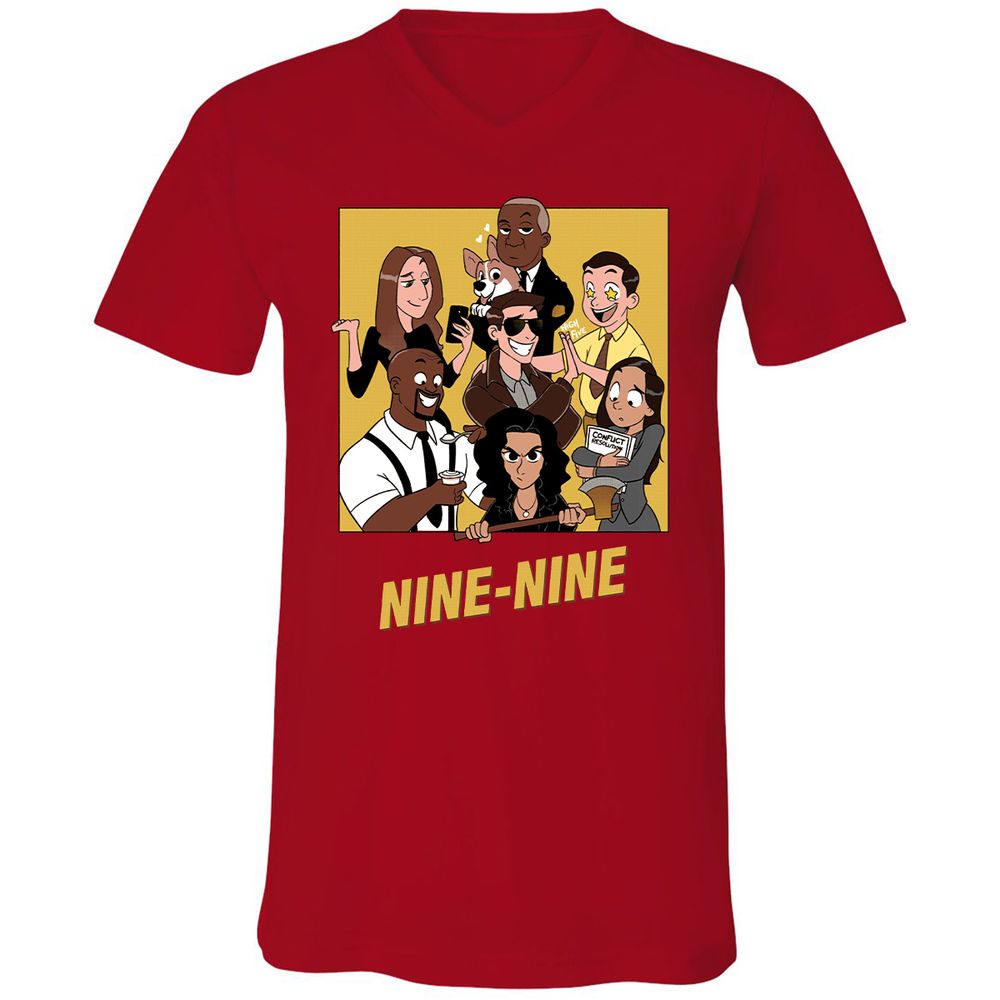 Unisex V-Neck T-Shirt - 4BV5DV12 - Red - 3