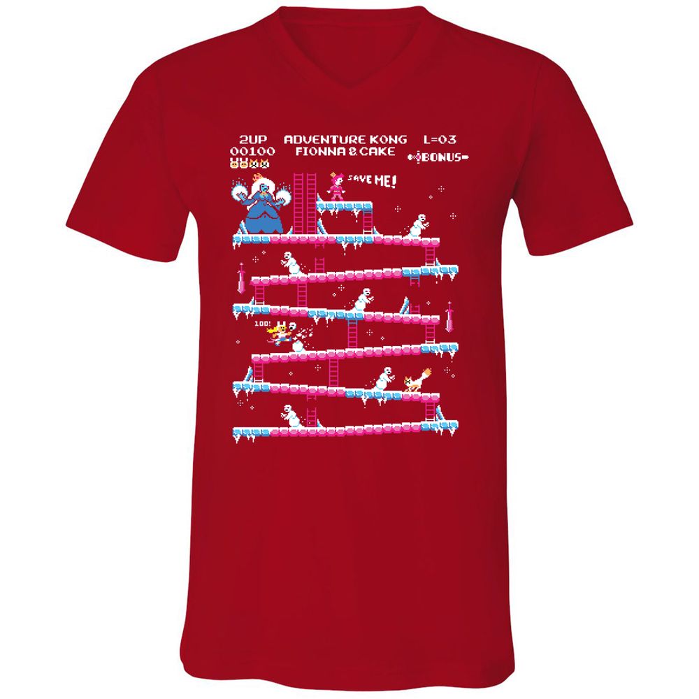 Unisex V-Neck T-Shirt - PYLA8H1V - Red - 3