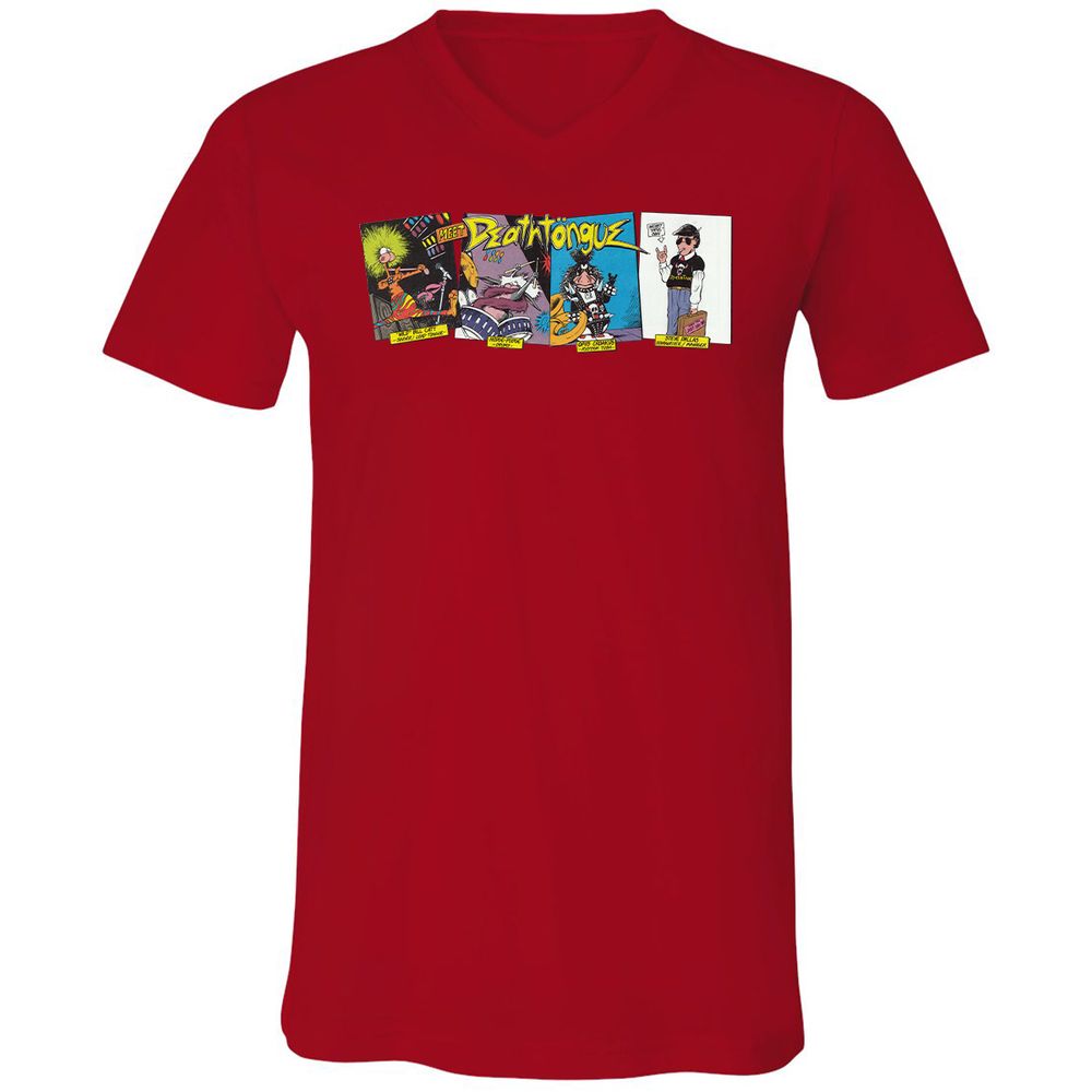 Unisex V-Neck T-Shirt - UXJPEJBW - Red - 3
