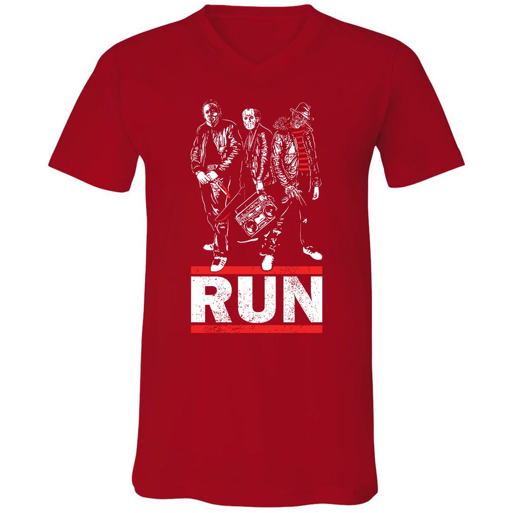 Unisex V-Neck T-Shirt - WPXJQB6R - Red - 3