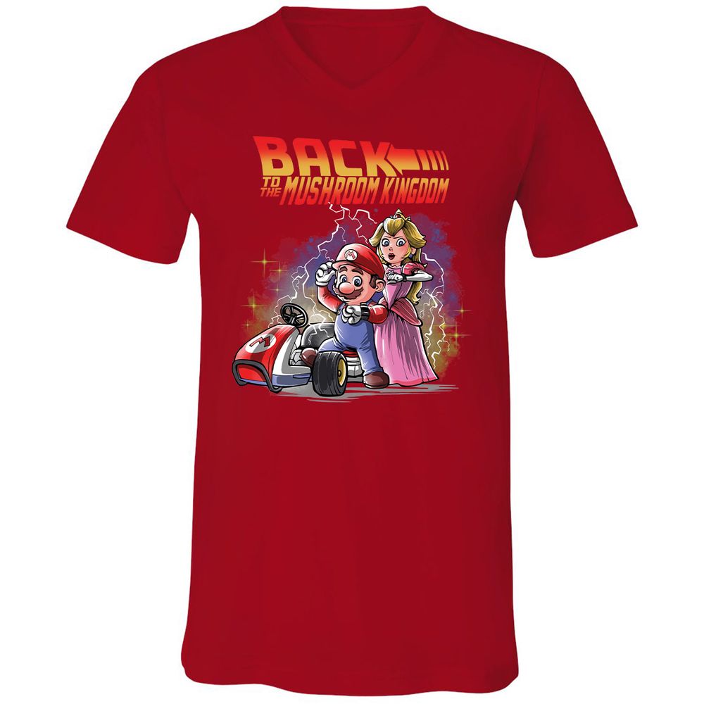 Unisex V-Neck T-Shirt - ZHLR68JK - Red - 3